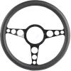 13 1/2 in. Racer Billet Steering Wheel Black Spokes Black Grip - image 1