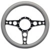 13 1/2 in. Racer Billet Steering Wheel Matte Black Spokes Grey Grip - image 1