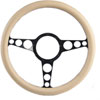13 1/2 in. Racer Billet Steering Wheel Black Spokes Tan Grip - image 1