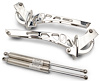 MS147-83P Billet Aluminum Kinetic Hood Hinges for 1979-1993 Ford Mustang w/Stock Steel Hood [Bright Polished Finish] - image 1