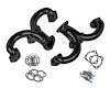 Rams Horn Exhaust Manifolds Small Block Chevy, 1 5/8 in. Primary Diameter [Black Painted] - image 1