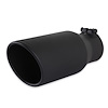 15405B Exhaust Tip; 5.0-in. Black Angle Cut Fits 3.5-in. Tubing, 12.00-in Long - Clamp On - image 1