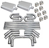 FlowMonster/JEGS Aluminized Exhaust System Kit - Universal - 2.250 in. Tubing - Offset In/Center Out - image 1