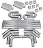 FlowMonster/JEGS Aluminized Exhaust System Kit - Universal - 3 in. Tubing - Offset In/Center Out