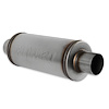 72619 Flow FX Muffler; 3.0 In/Out - 6 in. Round Body - Moderate Sound - Stainless Steel - image 1