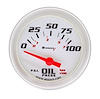 E8164 Oil Pressure Gauge [1.5 in., 0-100 Psi, 90 Degree Sweep, Electric, White, Silver, 8000 Series] - image 1