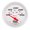 E8243 Oil Temperature Gauge [2 in. 100-280 F, 90 Degree Sweep, Electric, White, Silver, 8000 Series] - image 1
