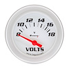 E8268 Voltmeter Gauge [2 in., 8-18V, 90 Degree Sweep, Electric, White, Silver, 8000 Series] - image 1