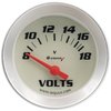 E8268 Voltmeter Gauge [2 in., 8-18V, 90 Degree Sweep, Electric, White, Silver, 8000 Series] - image 2