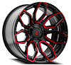 A116209089P02020 A116 COBRA Wheel [Size: 20"x9"] Glossy Black Machined w/Red Tint Finish - image 1