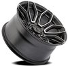 A116200075N01807 A116 COBRA Wheel [Size: 20"x10"] Texture Gun Metal Machined Clear Coat Finish - image 2
