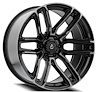 A111220084N01810 A111 SUPREME Wheel [Size: 22"x10"] Glossy Black Brushed w/DDT Face Finish - image 1