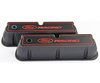 Die-Cast Aluminum Tall Valve Covers for Small Block Ford 289-302-351W in Black Crinkle Finish with Red Ford Racing Emblem - image 3