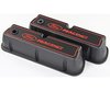 Die-Cast Aluminum Tall Valve Covers for Small Block Ford 289-302-351W in Black Crinkle Finish with Red Ford Racing Emblem - image 4