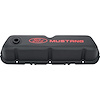 Stamped Steel Tall Valve Covers for Small Block Ford 289-302-351W in Black Crinkle Finish with Red Ford Mustang Emblem - image 1