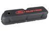 Stamped Steel Tall Valve Covers for Small Block Ford 289-302-351W in Black Crinkle Finish with Red Ford Mustang Emblem - image 2