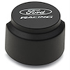 Black Crinkle Push-In Valve Cover Breather Filter and Hood with Ford RACING Emblem