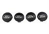 M-1096K-BCS Wheel Center Cap Kit  Set of 4 Fits Select Ford Cars [Black Satin Chrome]