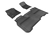 L1CH04001509 KAGU Floor Mat Set Fits Select Chevy Silverado 1500/2500 HD/3500 HD, 3-Piece, Front & Rear [Black]