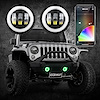 XK042010-B 4 in. Black RGB LED Fog Light Kit, w/ XKCHROME Bluetooth App Control, 2007-2018 Jeep Wrangler JK - image 1