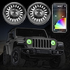 XK-7IN-JP-KIT-JL 7 in. RGB Headlight Kit, w/ App Control, w/ Mounting Brackets, Select Jeep Wrangler JL/Gladiator JT - image 1