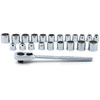 Fractional/Metric Low Profile 6pt Socket Set 3/8"Drive - image 1