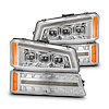 880255 NOVA-Series LED Projector Headlights for 2003-2006 Chevy Silverado 1500/2500/3500 - Chrome - image 1
