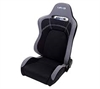 EVO Style Cloth Sport Seat w/logo Left - Black - image 1