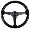 RST-036BK-BK Deep Dish Wood Grain 350 mm Steering Wheel (Black Woodgrain w/Black Spokes) - image 1