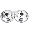 Drilled And Slotted Rear Brake Rotors Fits Select 1996-2005 Chevrolet, GMC, Isuzu, Oldsmobile Models - image 1