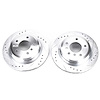 Power Stop drilled and slotted rotors give you the advantages of both drilled holes for cooling and - image 1