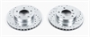 Power Stop drilled and slotted rotors give you the advantages of both drilled holes for cooling and - image 1