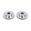 Power Stop drilled and slotted rotors give you the advantages of both drilled holes for cooling and - image 2