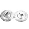 Power Stop drilled and slotted rotors give you the advantages of both drilled holes for cooling and - image 1