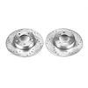 Power Stop drilled and slotted rotors give you the advantages of both drilled holes for cooling and - image 1