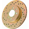 Brake Rotor Left Gold Zinc Plated Cross-Drilled Rotor Front - image 1