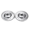 Power Stop drilled and slotted rotors give you the advantages of both drilled holes for cooling and - image 1