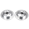 Power Stop drilled and slotted rotors give you the advantages of both drilled holes for cooling and - image 1