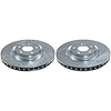 JBR1933XPR Front Drilled, Slotted & Zinc Plated Brake Rotor Pair, Includes JBR1933XL & JBR1933XR