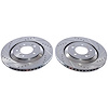 JBR1937XPR Rear Drilled, Slotted & Zinc Plated Brake Rotor Pair, Includes JBR1937XL & JBR1937XR