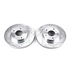 Power Stop drilled and slotted rotors give you the advantages of both drilled holes for cooling and - image 1