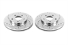 Power Stop drilled and slotted rotors give you the advantages of both drilled holes for cooling and - image 1