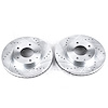 Power Stop drilled and slotted rotors give you the advantages of both drilled holes for cooling and - image 1