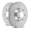Power Stop drilled and slotted rotors give you the advantages of both drilled holes for cooling and - image 1