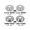 Heavy Duty Truck And Tow Brake Kit; Front/Rear; Incl. Silver Zinc Plated Cross-Drilled And Slotted R - image 1
