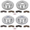 Street Warrior Brake Upgrade Kit Cross-Drilled and Slotted Rotors Z26 Extreme Street Performance Bra - image 1
