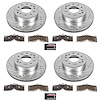 Street Warrior Brake Upgrade Kit Cross-Drilled and Slotted Rotors Z26 Extreme Street Performance Bra - image 1
