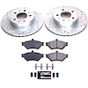 Performance Brake Upgrade Kit Front Incl. Silver Zinc Plated Cross-Drilled And Slotted Rotors w/Z16 Ceramic Scorched Brake Pads - image 1