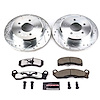 Street Warrior Brake Upgrade Kit Cross-Drilled and Slotted Rotors Z26 Extreme Street Performance Brake Pads Complete Front Kit - image 1