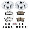 Street Warrior Brake Upgrade Kit Cross-Drilled and Slotted Rotors Z26 Extreme Street Performance Brake Pads Complete Rear Kit - image 1